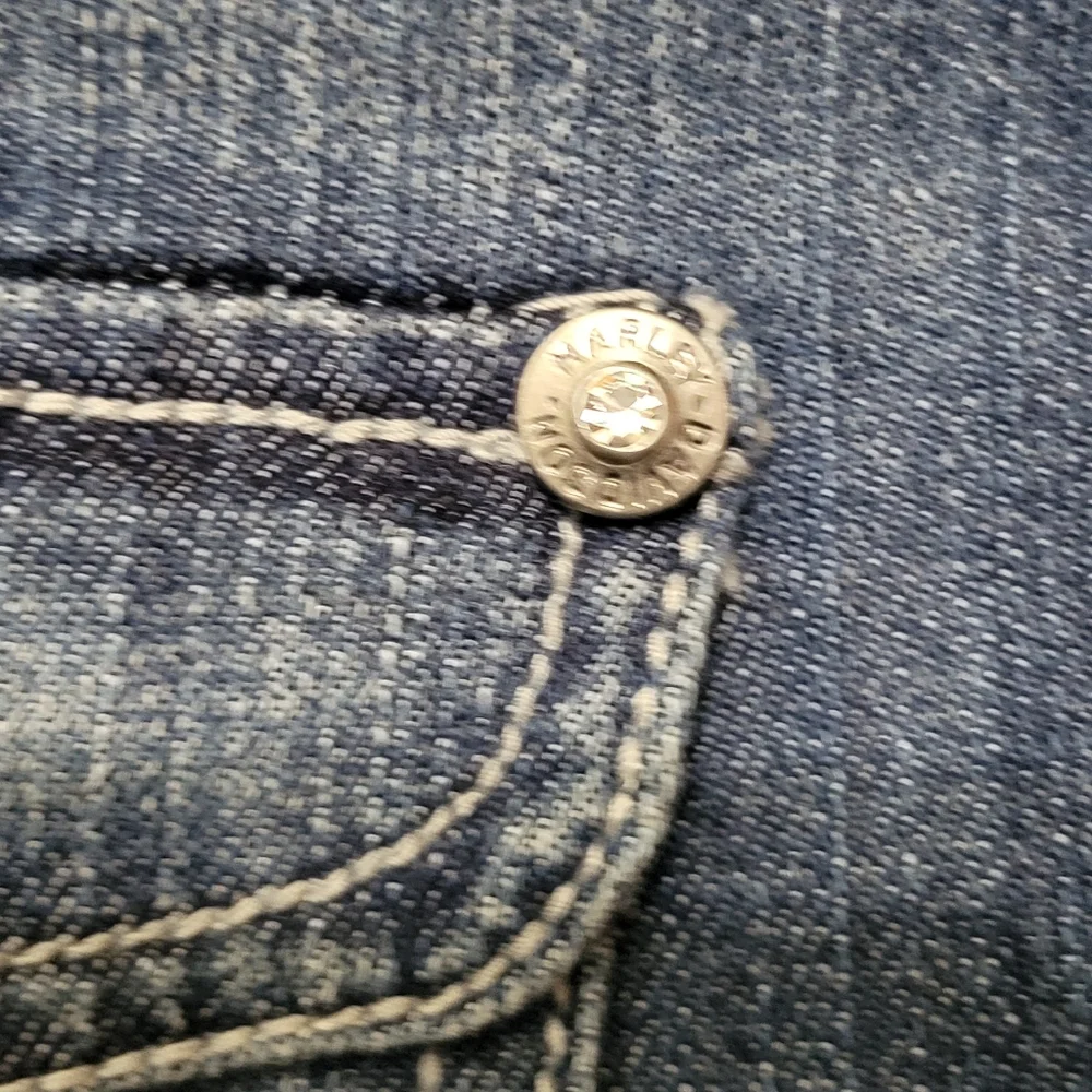Harley-Davidson Denim Blue Lace-Up Vest - Picture 4 of 9